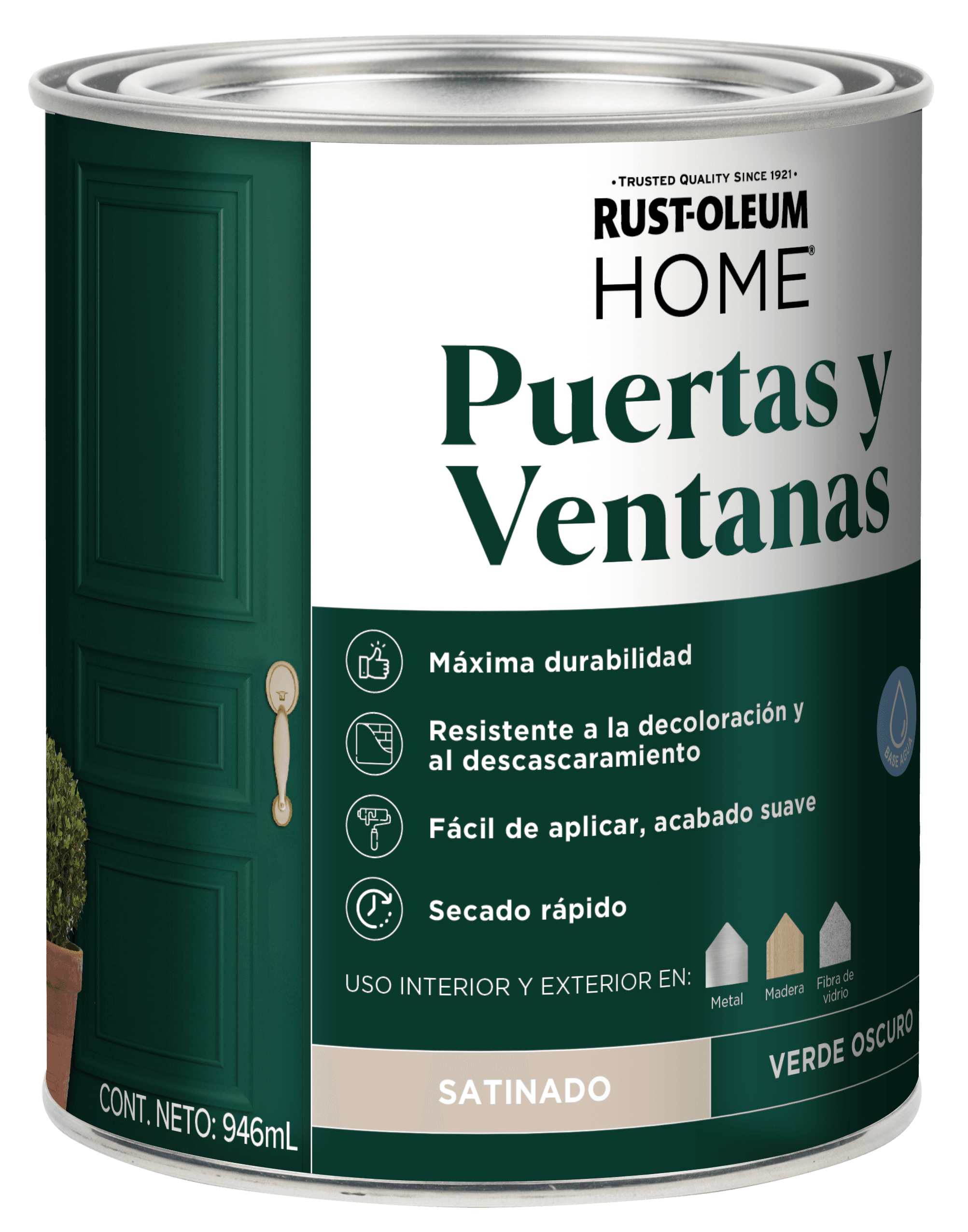 Pintura para Puertas Interior - Exterior Satinado | Rust-Oleum Latinoamérica, image size:2005x2550